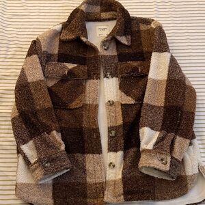 Abercrombie & Fitch Tan Sherpa Jacket
